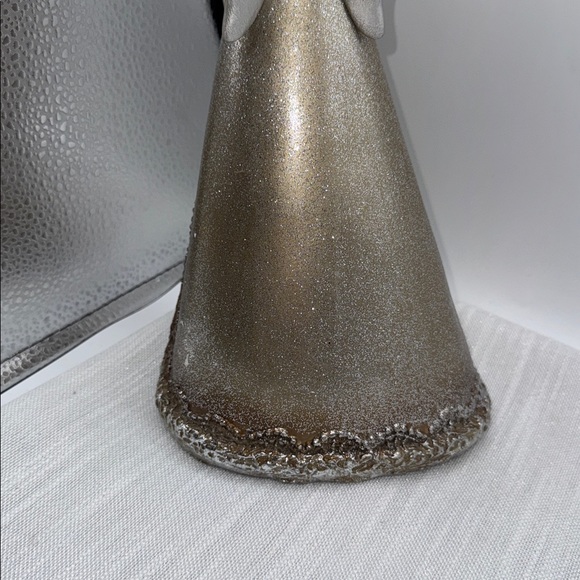 Angel Figurine holding a dove shimmering gold and silver design 12” tall - Picture 7 of 14